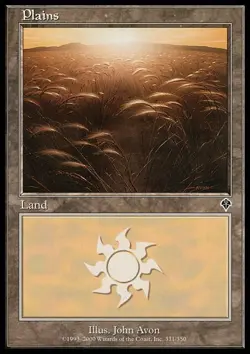 1x Plains (331) - Foil Invasion Lightly Played, English Mtg Magic - Image 1