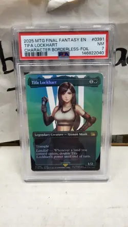2021 TIFA LOCKHART BORDERLESS FOIL MAGIC THE GATHERING FINAL FANTASY PSA 7 #0391 - Image 2