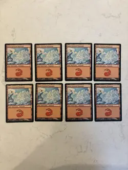 Magic the Gathering MTG Snow-covered Mountain Set Of 8 - Image 1