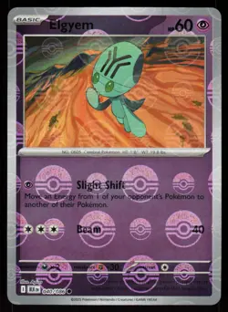 Elgyem (Poke Ball Pattern) 040/086 Holo Common Black Bolt Pokemon Near Mint - Image 1