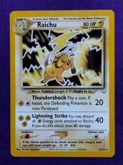 Pokemon TCG | Raichu | 21/64 | Neo Revelation | Unlimited Ed. | Regular Rare - Image 1