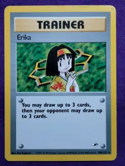 Erika 100/132 Gym Heroes Trainer Rare Pokemon TCG - Image 1