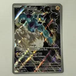 2025 Pokemon Scarlet & Violet Black Bolt ETB Promo Thundurus #209 Full Art Holo - Image 1