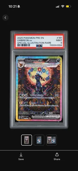 Umbreon ex PSA 9 2025 Prismatic Evolutions 161/131 SIR English Holo - Image 3