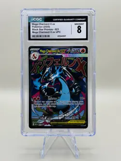 2025 POKEMON MEP EN-ME BLACK STAR PROMO #023 MEGA CHARIZARD X EX CGC 8 - Image 1
