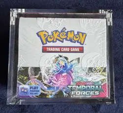 Pokemon TCG Scarlet & Violet - Temporal Forces Booster Box In Acrylic Case - Image 1