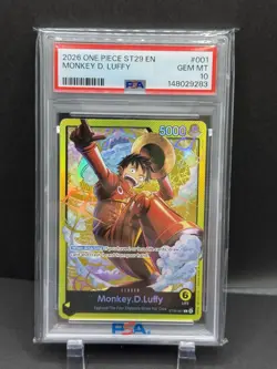 Monkey D Luffy - One Piece Starter Deck ST29-001 Gold Border PSA 10 X 5 - Image 1