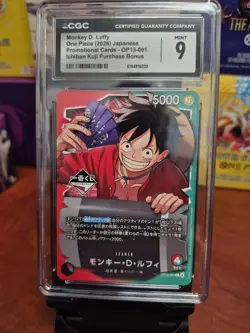2026 ONE PIECE: JAPANESE ICHIBAN KUJI PURCHASE #OP13-001 MONKEY D. LUFFY CGC 9 - Image 1