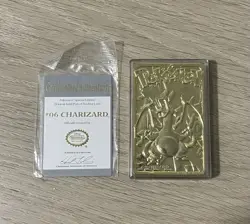 1999 Pokemon 23 Karat Gold Plated Trading Card Charizard With Authenticity - Image 1