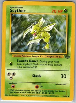 Scyther 26/64 Non Holo Jungle - Pokemon Card - LP - Image 1