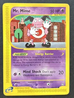 Pokemon TCG Mr. Mime 95a/147 e-Card Aquapolis, 2002, Common, Non Holo LP - Image 1