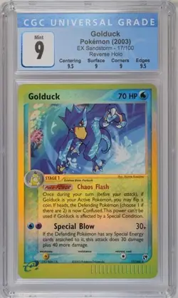 CGC 9 Mint Golduck 17/100 Reverse Holo 2003 EX Sandstorm Graded Pokemon Card - Image 1