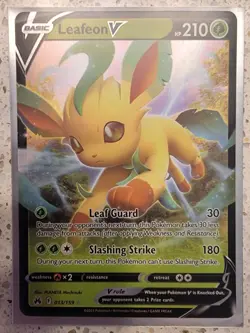 Leafeon V 013/159 Crown Zenith Ultra Rare Holo Pokemon TCG Card NM - Image 1