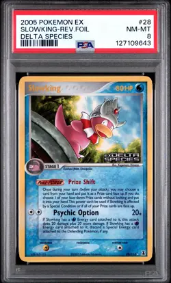 2005 POKEMON EX DELTA SPECIES SLOWKING-REVERSE FOIL PSA 8 NM! - Image 1