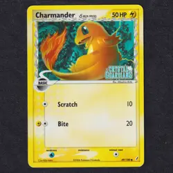 CHARMANDER 49/100 Reverse Holo Stamp Crystal Guardians Pokemon Eng Good MP - Image 1