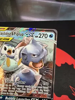 Blastoise & Piplup GX 38/236 Pokemon TCG Card Tag Team From Cosmic Eclipse NM - Image 3