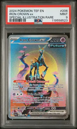 2024 POKEMON TEF EN-TEMPORAL FORCES #206 IRON CROWN EX PSA 9 - Image 1