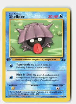Shellder 54/62 Common Fossil Pokemon 1st Edition Lightly Played Mitsuhiro Arita - Image 1