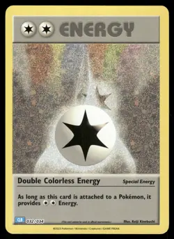 DOUBLE COLORLESS ENERGY - 032/034 holo TCG Classic Blastoise Pokemon NM - Image 1