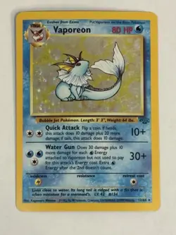 Pokemon TCG Vaporeon #12/64 Jungle Holo Rare Stage 1 80HP Unlimited 1999 - Image 1