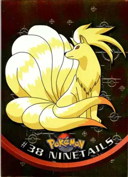 1999 Topps Pokemon TV Animation Series 1 #38 Ninetails Black Topps Logo Foil - Image 1