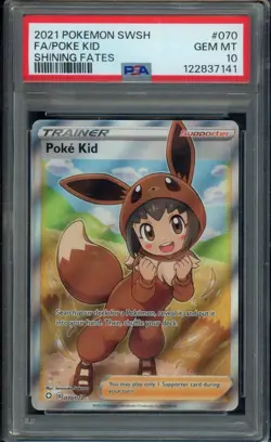 2021 Pokemon Sword & Shield Shining Fates Full Art Poke Kid #070 PSA 10 - Image 1