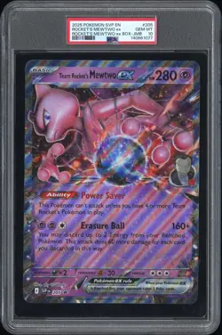 2025 POKEMON SVP EN-SV BLACK STAR PROMO #205 TEAM ROCKET'S MEWTWO EX PSA 10 - Image 1