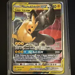Pikachu & Zekrom GX TAG TEAM 33/181 Team Up Ultra Rare Holo NM - Image 1