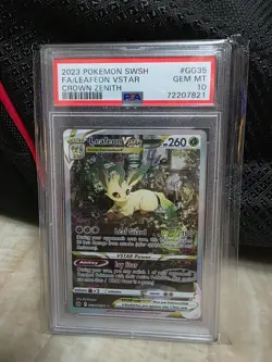 LEAFEON VSTAR #GG35 PSA 10 - 2023 POKEMON SWORD & SHIELD CROWN ZENITH FULL ART - Image 3