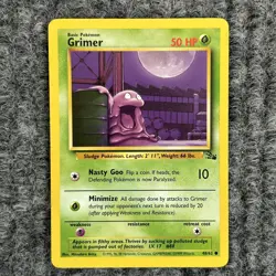 Vtg Pokemon Fossil Grimer Regular 48/62 Common NM - Image 1