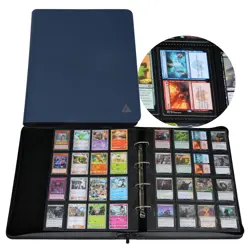 2000 Trading Card Binder, 16 Pocket D-Ring Card Binder Fit 2016 Cards - Large - Image 1