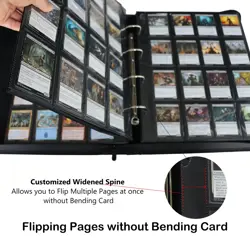 2000 Trading Card Binder, 16 Pocket D-Ring Card Binder Fit 2016 Cards - Large - Image 5