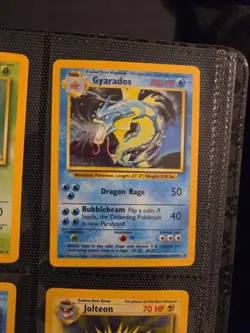 Pokemon Gyarados Card 6/102 Base Set with White Ink Error Misprint - Image 1