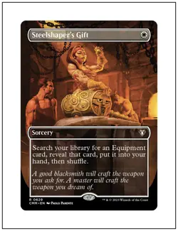 Steelshaper's Gift, Borderless Art, Commander Masters, Magic MTG NM - Image 1