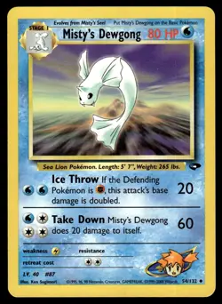 2000 Gym Challenge Pokemon Misty’s Dewgong Stage 1/Uncommon #54 - Image 1