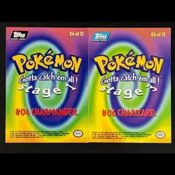 Charizard & Charmander E4 & E6 of 12 - Pokemon Topps Series 1 Lot - Vintage 1999 - Image 2