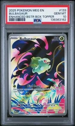 2025 POKEMON MEG EN-MEGA EVOLUTION ENHANCED BOOSTER BOX TOPPER BULBASAUR PSA 10 - Image 1
