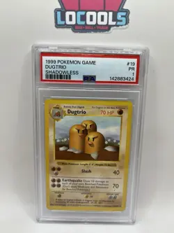 1999 Pokemon Dugtrio Shadowless Base Set 19/102 WOTC PSA 1 - Image 1