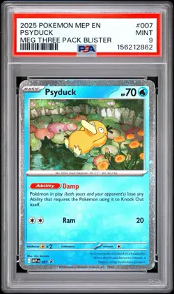 2025 Pokemon MEP EN Psyduck MEG Three Pack Blister #007 - Image 1