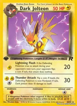 Pokemon Dark Jolteon Team Rocket 38/82 1st Edition Uncommon NM - Image 1