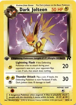 Pokemon Dark Jolteon Team Rocket 38/82 1st Edition Uncommon NM - Image 2