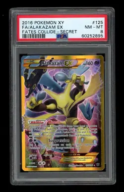 ALAKAZAM EX 2016 Pokemon XY Fates Collide Secret Rare Full Art #125 PSA 8 - Image 1