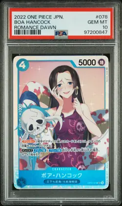 2022 One Piece CCG Boa Hancock #078 Japanese Romance Dawn PSA 10 - Image 1