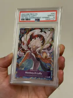 2023 One Piece EN 1st Anniversary Tournament Winner #041 Monkey D Luffy PSA 10 - Image 1