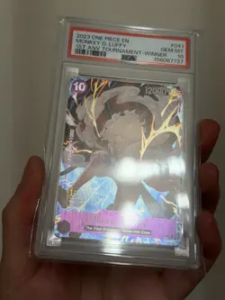 2023 One Piece EN 1st Anniversary Tournament Winner #041 Monkey D Luffy PSA 10 - Image 3