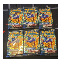 Pokemon Crown Zenith Booster Packs 6x English 10 Cards Each TCG Sealed - Image 1