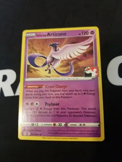 Galarian Articuno Prize Pack Series 1 Promo Pokemon Card NM/LP Play Stamp - Image 1