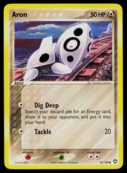 Pokemon Card Aron 42/108 Power Keepers Common - Image 1
