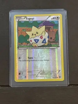 Togepi 102/135 B&W Plasma Storm Pokemon Card Reverse Holo Foil Rare Near Mint - Image 1