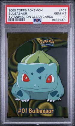 2000 TOPPS POKEMON BULBASAUR #PC2 TV ANIMATION CLEAR CARDS GEM MT PSA 10 - Image 1